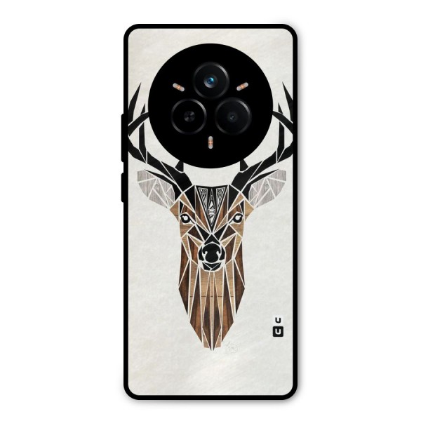 Aesthetic Deer Design Metal Back Case for Realme 14 Pro