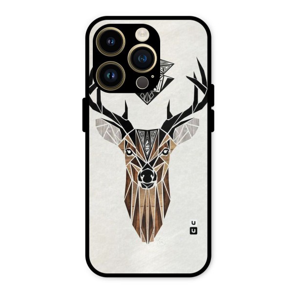 Aesthetic Deer Design Metal Back Case for iPhone 14 Pro