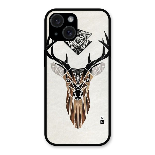 Aesthetic Deer Design Metal Back Case for iPhone 15