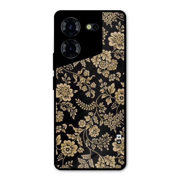 Aesthetic Golden Design Metal Back Case for Tecno Pova 5 Pro 5G