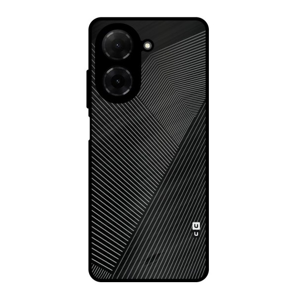 Aesthetic White Stripes Metal Back Case for Poco C71