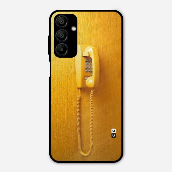 Aesthetic Yellow Telephone Metal Back Case for Galaxy A15 5G