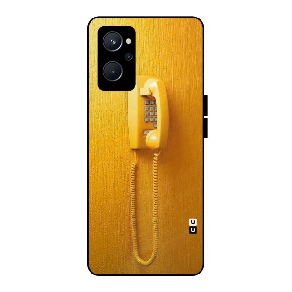 Aesthetic Yellow Telephone Metal Back Case for Realme 9i 5G