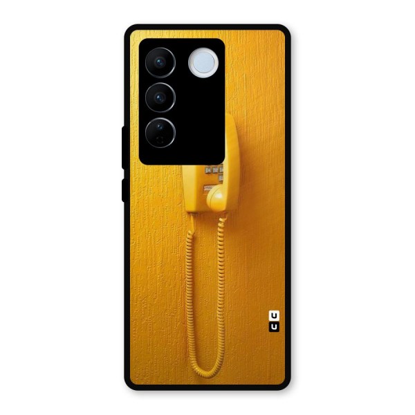 Aesthetic Yellow Telephone Metal Back Case for Vivo V27