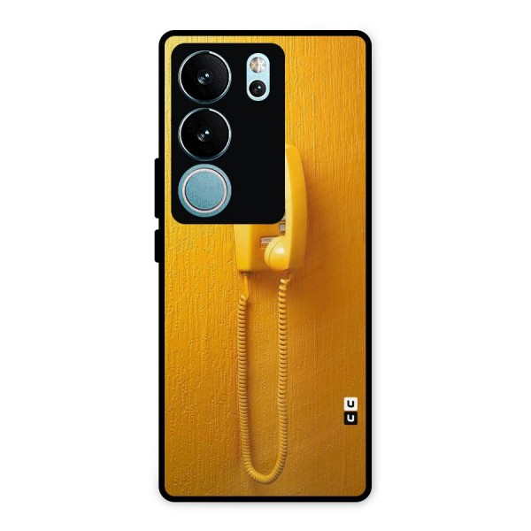 Aesthetic Yellow Telephone Metal Back Case for Vivo V29
