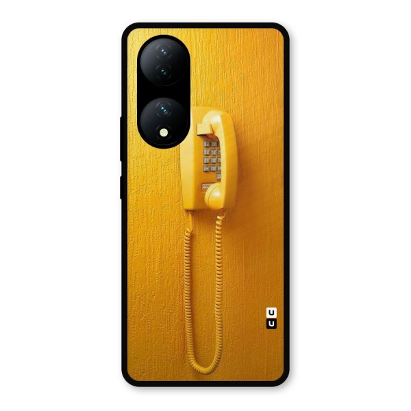 Aesthetic Yellow Telephone Metal Back Case for Vivo Y100