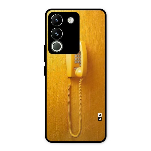 Aesthetic Yellow Telephone Metal Back Case for Vivo Y200