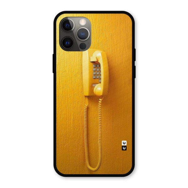 Aesthetic Yellow Telephone Metal Back Case for iPhone 12 Pro
