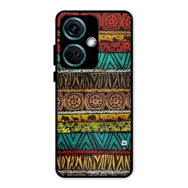African Design Pattern Metal Back Case for OnePlus Nord CE 3 5G