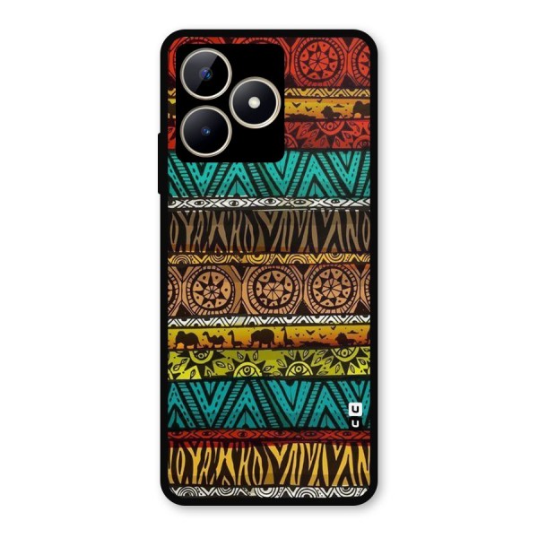 African Design Pattern Metal Back Case for Realme C53