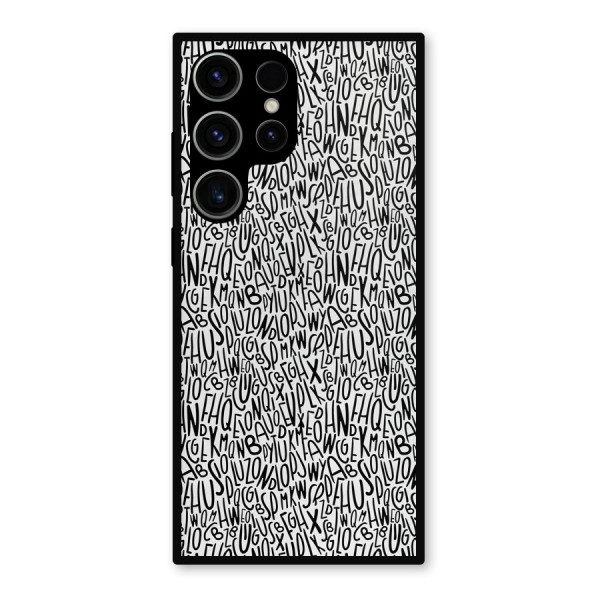 Alphabet Seamless Abstract Metal Back Case for Galaxy S23 Ultra