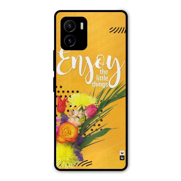 Always Enjoy Little Things Metal Back Case for Vivo Y15s