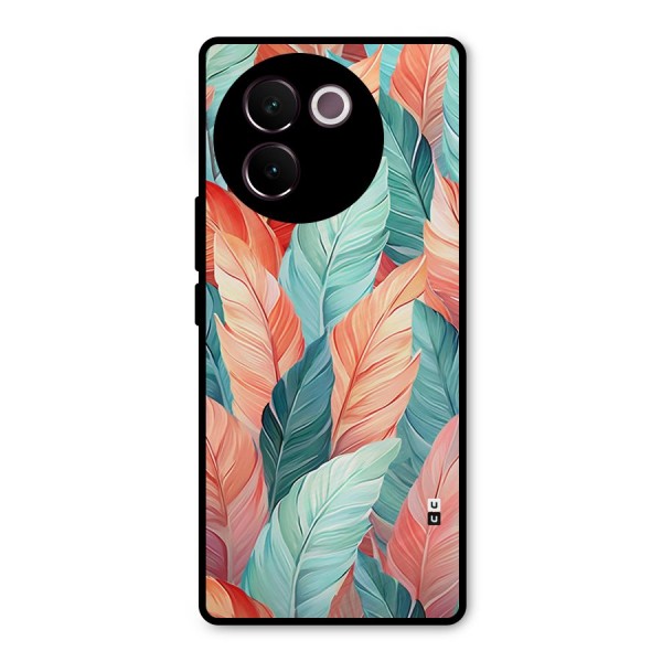 Amazing Colorful Leaves Metal Back Case for Vivo V30e
