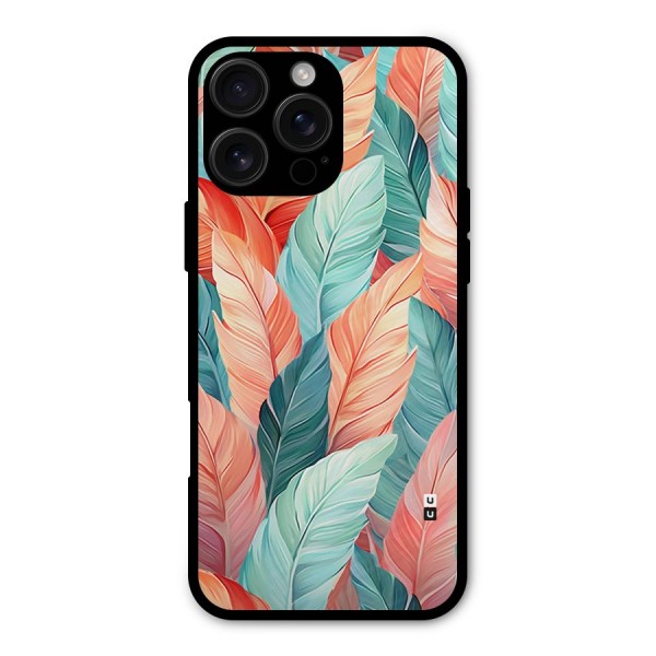 Amazing Colorful Leaves Metal Back Case for iPhone 16 Pro Max