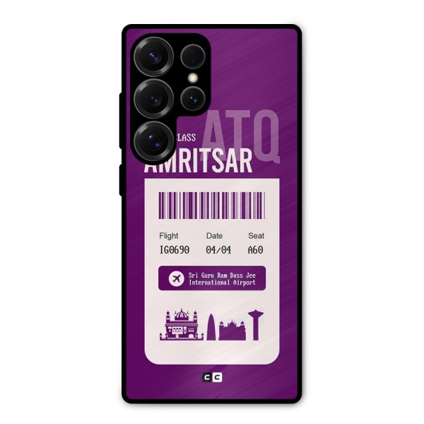 Amritsar Boarding Pass Metal Back Case for Galaxy S25 Ultra