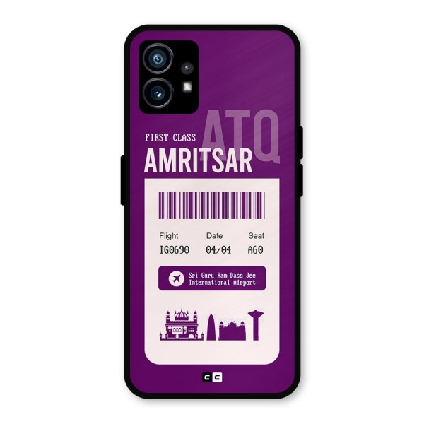 Amritsar Boarding Pass Metal Back Case for Nothing Phone 1