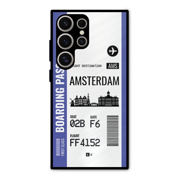 Amsterdam Boarding Pass Metal Back Case for Galaxy S24 Ultra
