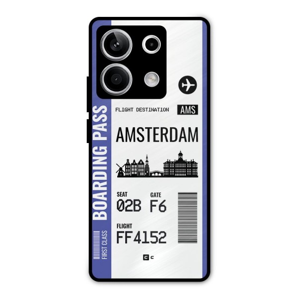 Amsterdam Boarding Pass Metal Back Case for Redmi Note 13 5G