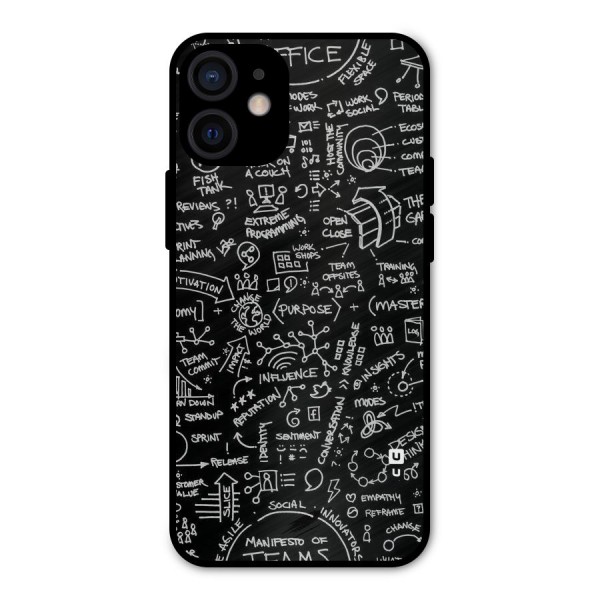 Anatomy Pattern Metal Back Case for iPhone 12 Mini