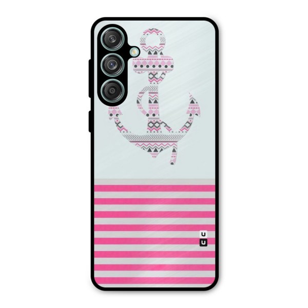 Anchor Design Stripes Metal Back Case for Galaxy M55 5G