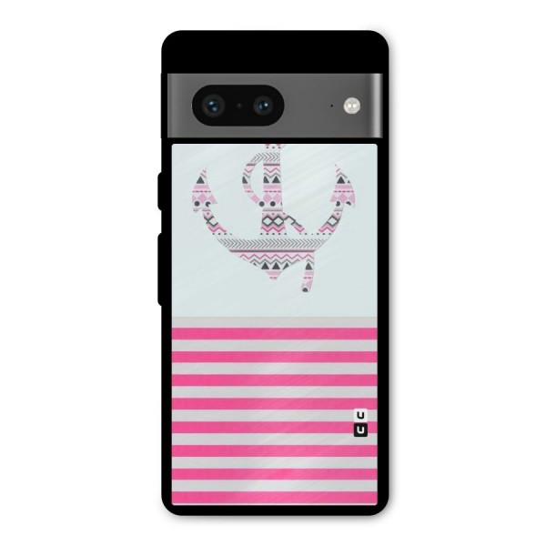 Anchor Design Stripes Metal Back Case for Google Pixel 7