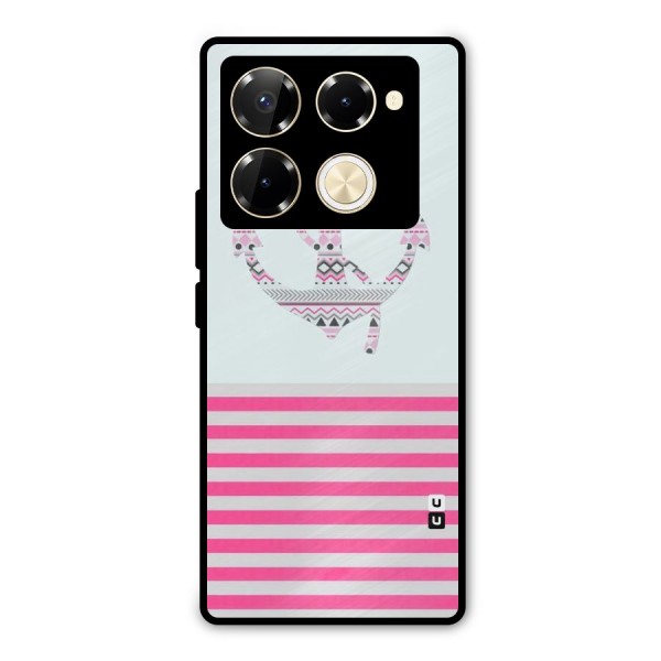 Anchor Design Stripes Metal Back Case for Infinix Note 40 Pro