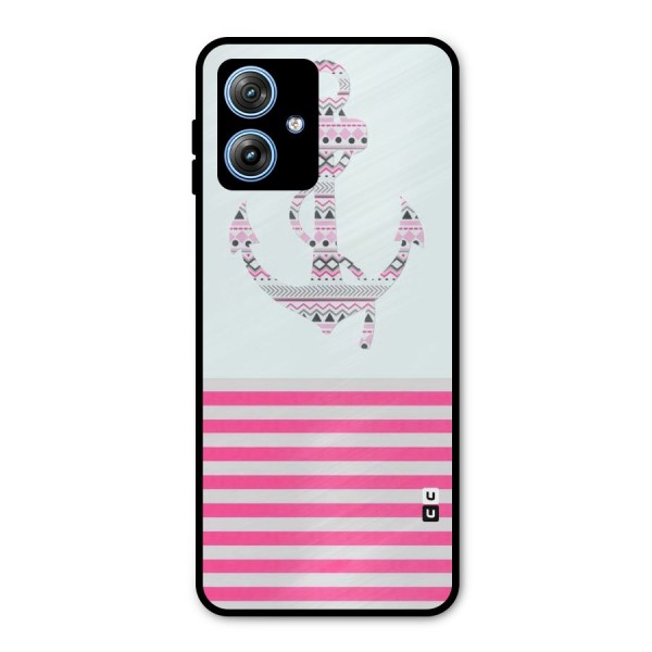 Anchor Design Stripes Metal Back Case for Moto G54
