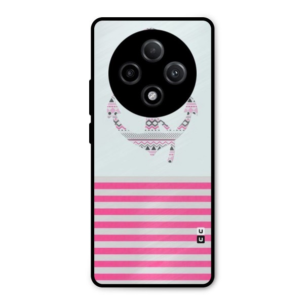 Anchor Design Stripes Metal Back Case for Oppo F27 Pro Plus