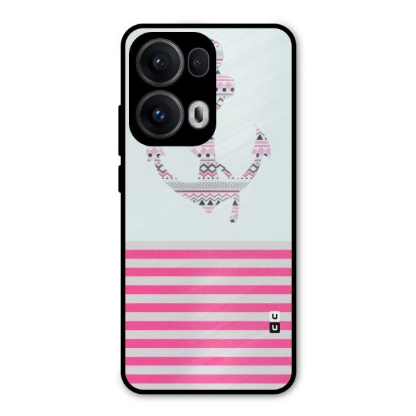 Anchor Design Stripes Metal Back Case for Oppo Reno13 Pro