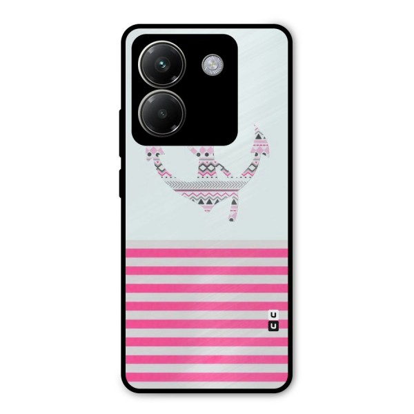 Anchor Design Stripes Metal Back Case for Poco M7 Pro 5G