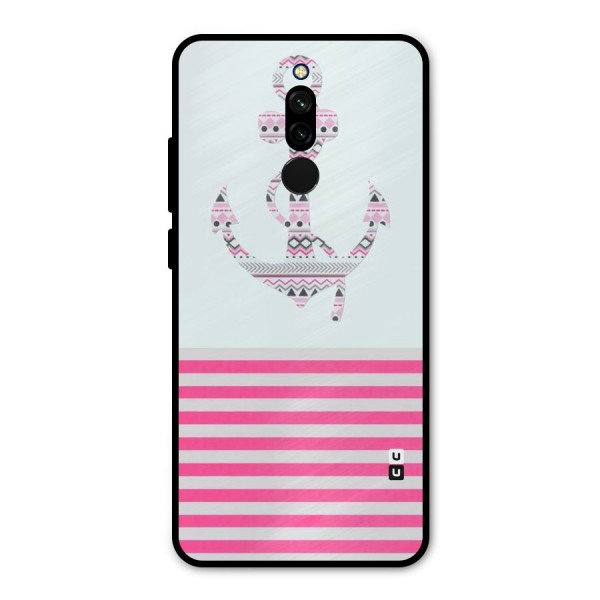 Anchor Design Stripes Metal Back Case for Redmi 8