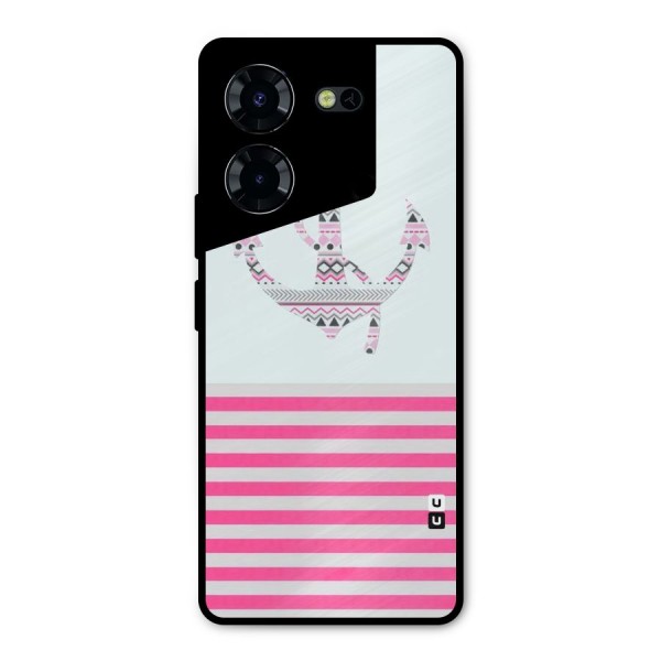 Anchor Design Stripes Metal Back Case for Tecno Pova 5 Pro 5G