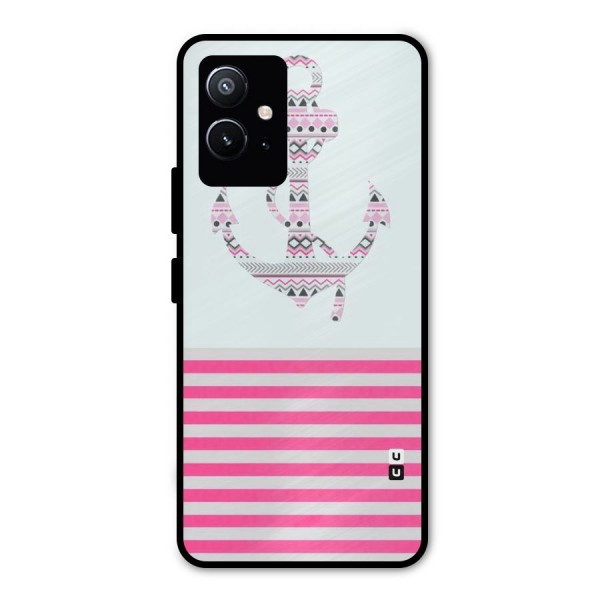 Anchor Design Stripes Metal Back Case for Vivo T1 5G