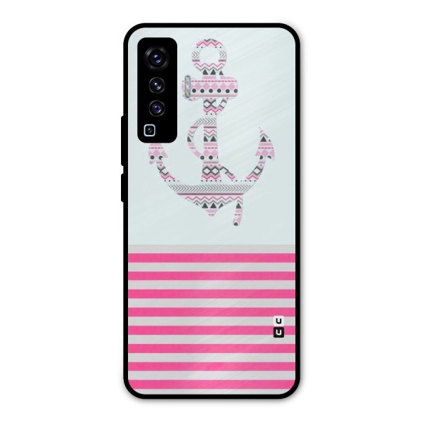 Anchor Design Stripes Metal Back Case for Vivo X50