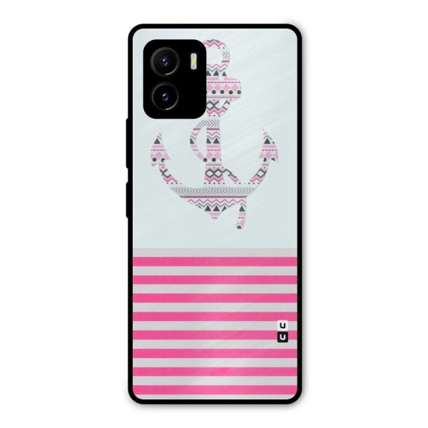 Anchor Design Stripes Metal Back Case for Vivo Y15s