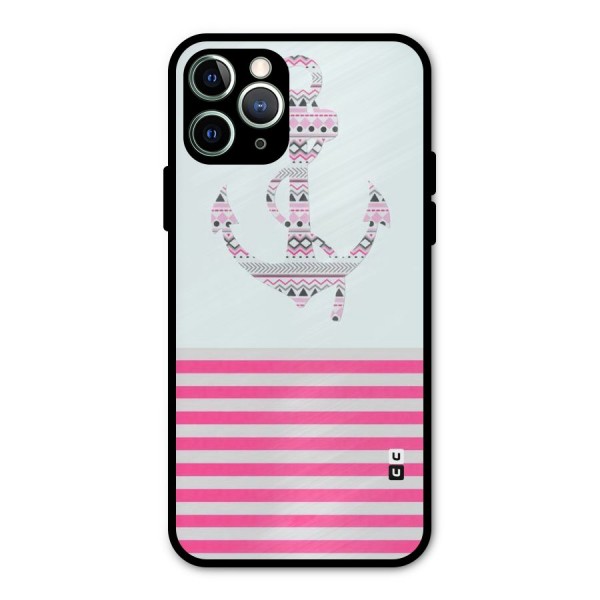 Anchor Design Stripes Metal Back Case for iPhone 11 Pro Max