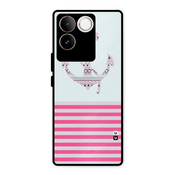 Anchor Design Stripes Metal Back Case for iQOO Z7 Pro