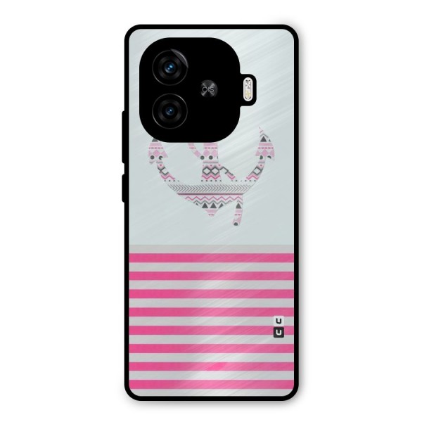 Anchor Design Stripes Metal Back Case for iQOO Z9 Turbo