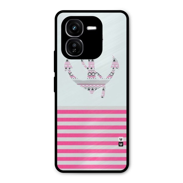 Anchor Design Stripes Metal Back Case for iQOO Z9x