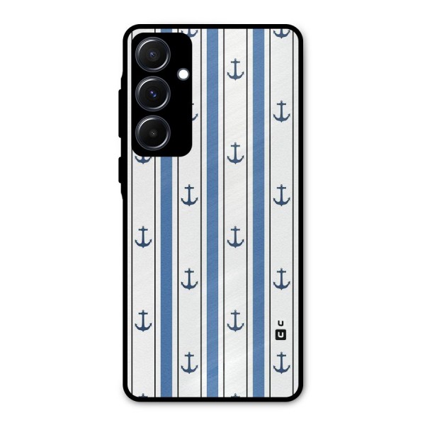 Anchor Stripe Lines Metal Back Case for Galaxy A55