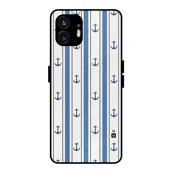 Anchor Stripe Lines Metal Back Case for Nothing Phone 2
