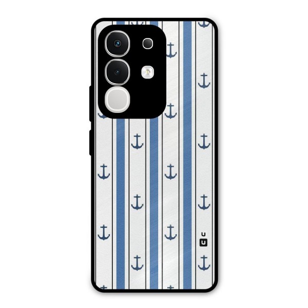 Anchor Stripe Lines Metal Back Case for iQOO Z10x