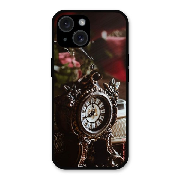 Ancient Clock Metal Back Case for iPhone 15