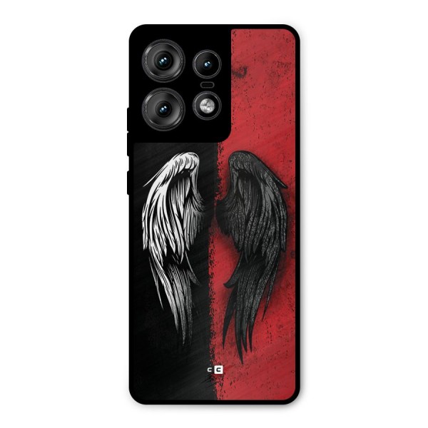 Angle Demon Wings Metal Back Case for Motorola Edge 50 Pro