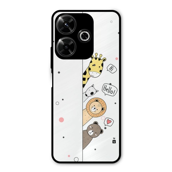 Animal Greetings Metal Back Case for Poco M6 Plus