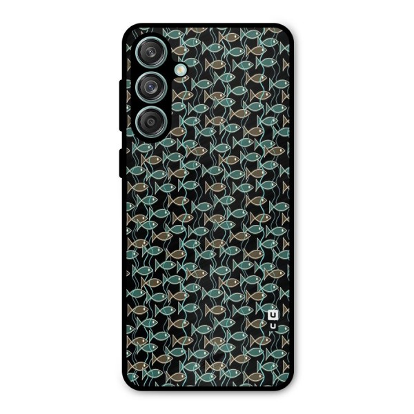 Animated Fishes Art Pattern Metal Back Case for Galaxy M55 5G