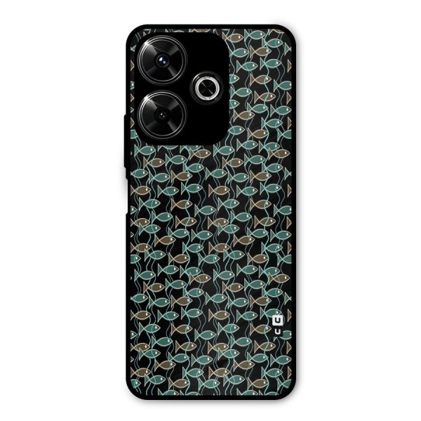 Animated Fishes Art Pattern Metal Back Case for Poco M6 Plus