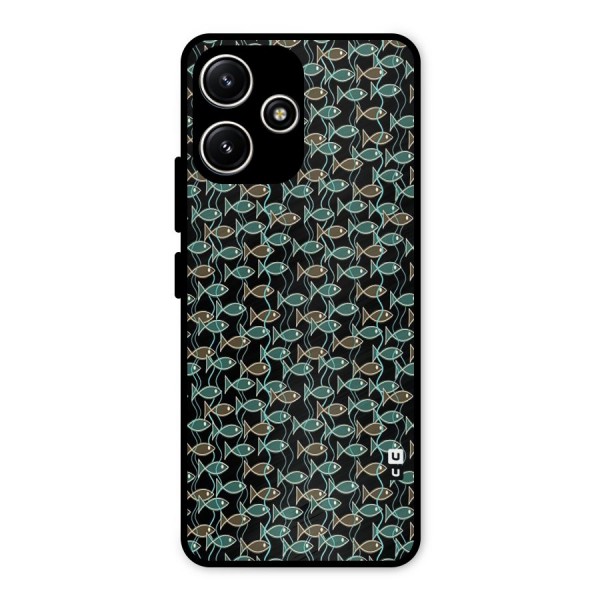 Animated Fishes Art Pattern Metal Back Case for Redmi 12 5G