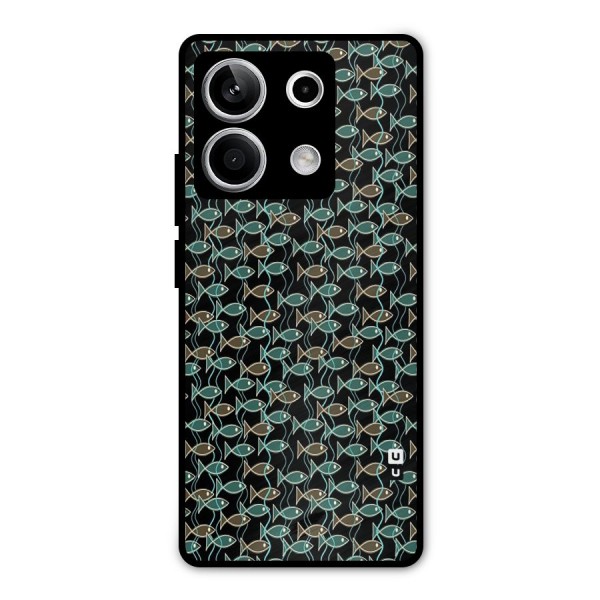 Animated Fishes Art Pattern Metal Back Case for Redmi Note 13 5G