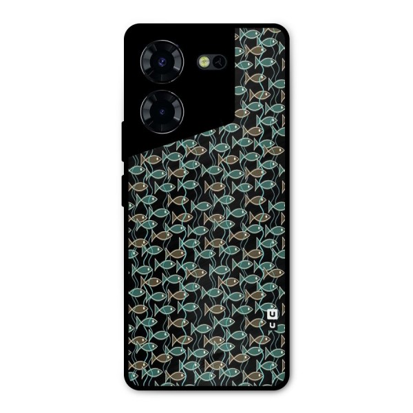 Animated Fishes Art Pattern Metal Back Case for Tecno Pova 5 Pro 5G